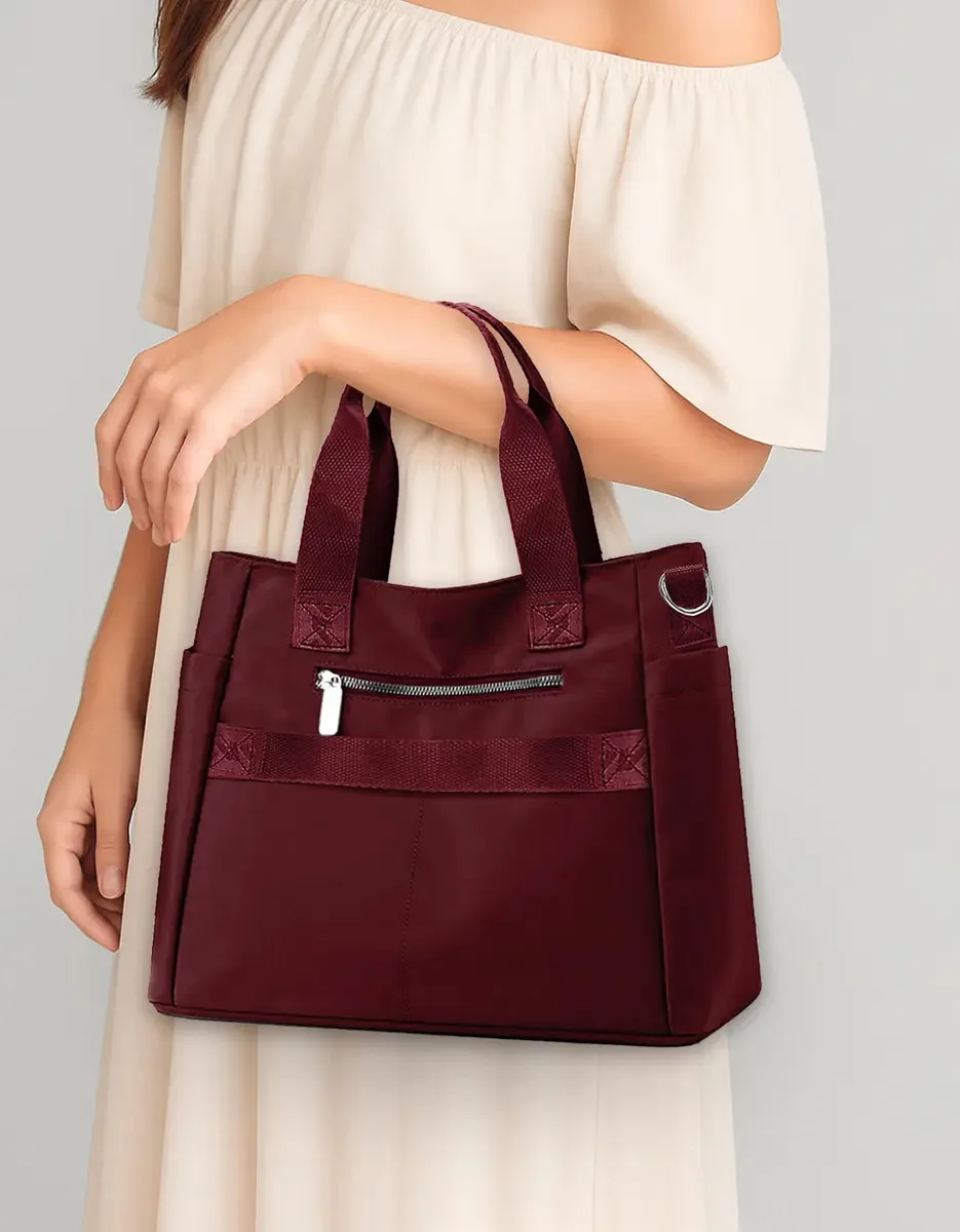 Bolsa Feminina Versátil Moda Alça Lateral E Ombro Acambamento Dos Ferragens Metal Cor Vermelho Desenho Do Tecido Lisa