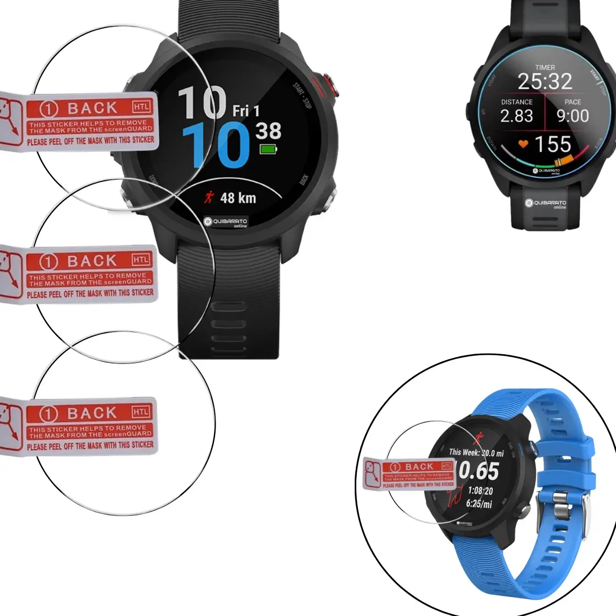 Kit 3 Películas De Vidro Para Garmin 245 E 245 Music