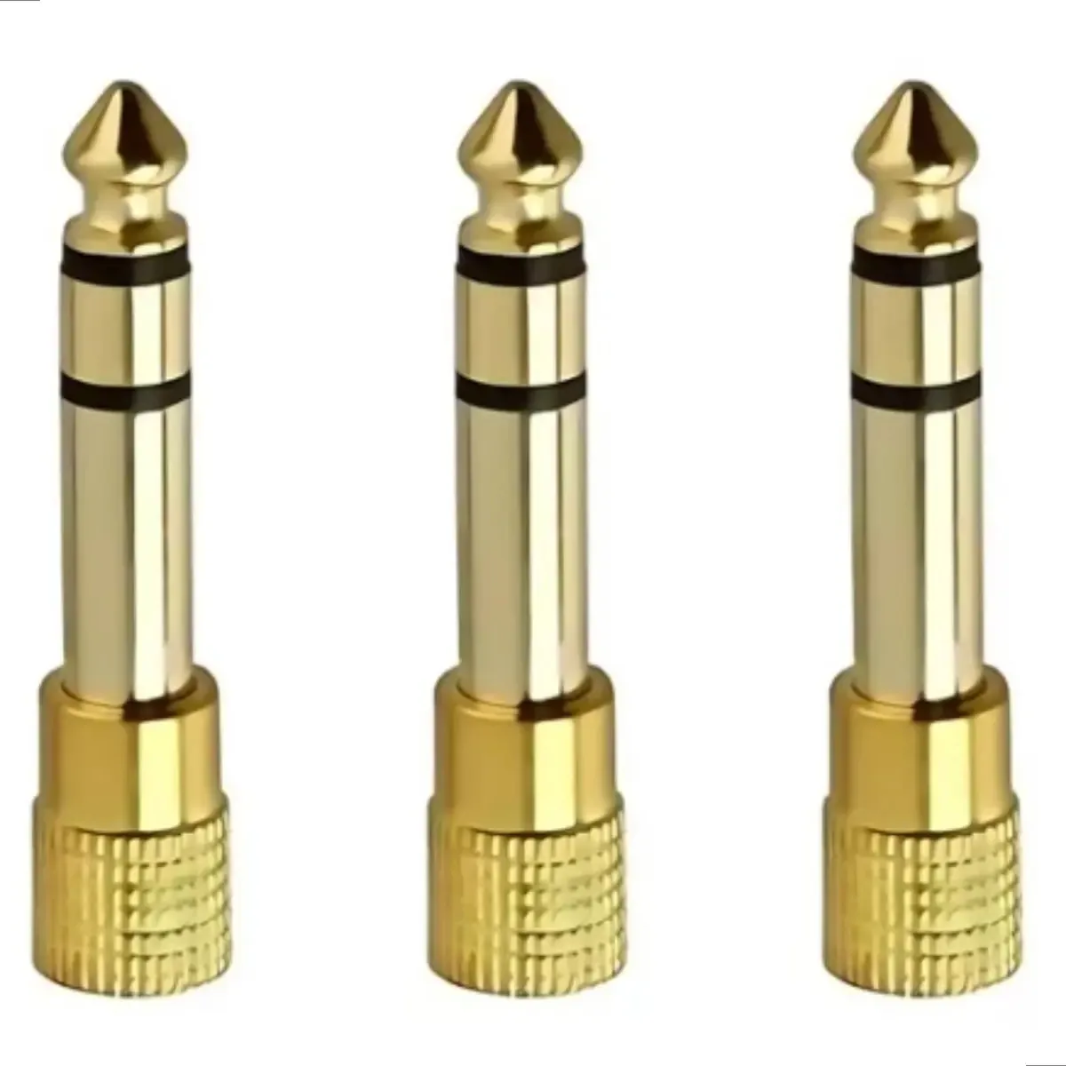 Kit 3 Adaptadores Áudio Estéreo Gold P2 Femea Com P10 Macho