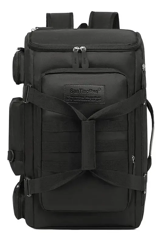 Mochila Montanhismo POP Imports Viagem Preto 48L Notebook 17'' à Prova d'Água Antirroubo