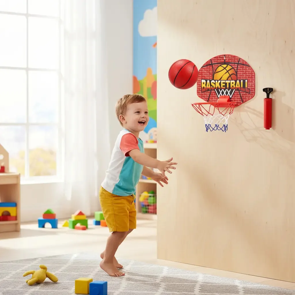 Cesta De Basquete Tabela Aro Porta Parede Quarto Infantil