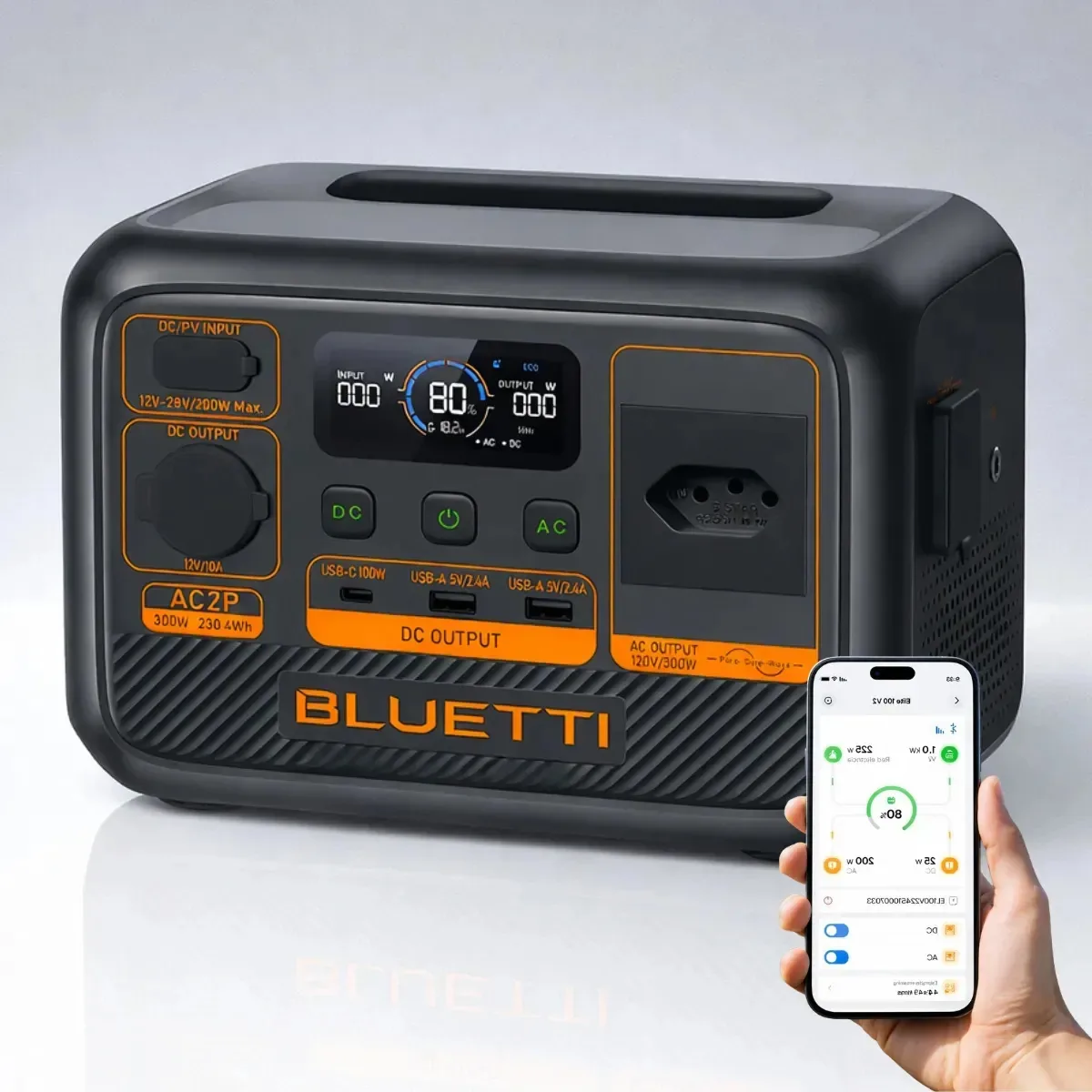 Bluetti Ac50p 504wh Lifepo4 Estação/gerador Energia Solar Portátil 700w Pico 1200w Ups 20ms Recarga Rápida 80min Solar 200w 12-28v Mc4 Tomada 3 Pinos Camping Backup