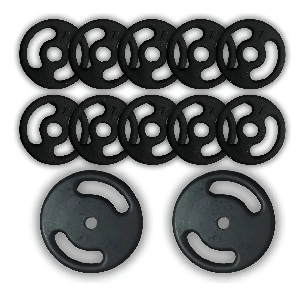 Kit Anilhas 2kg Body Pump HENVIFER Preto com Grips Borracha