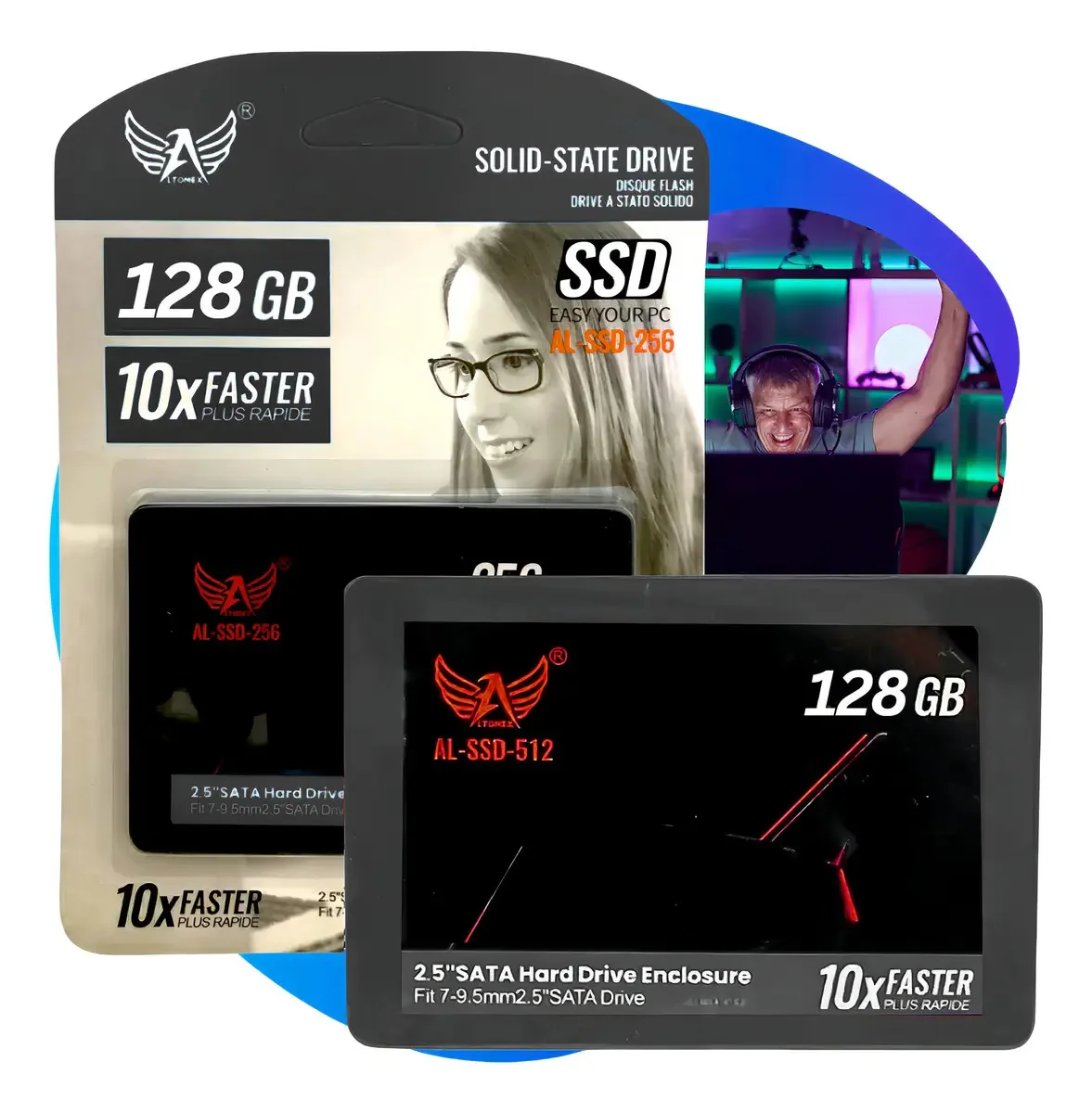 Disco Sólido Interno Altomex 128gb Al-ssd-128 Ssd 2,5 Cor Preto