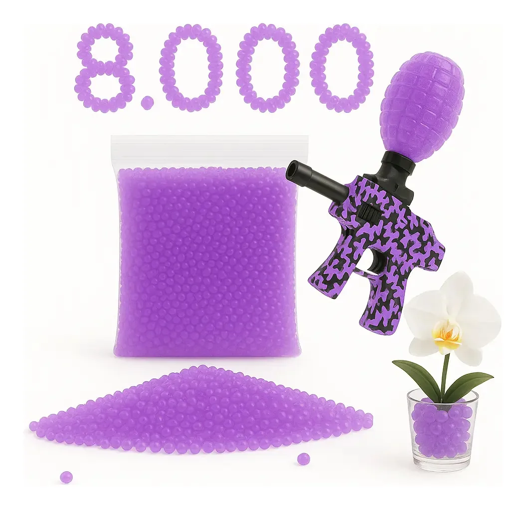 Bolinhas De Gel 8.000 Un Decoração Orbeez Gelblaster 7 A 8mm Cor Lilás