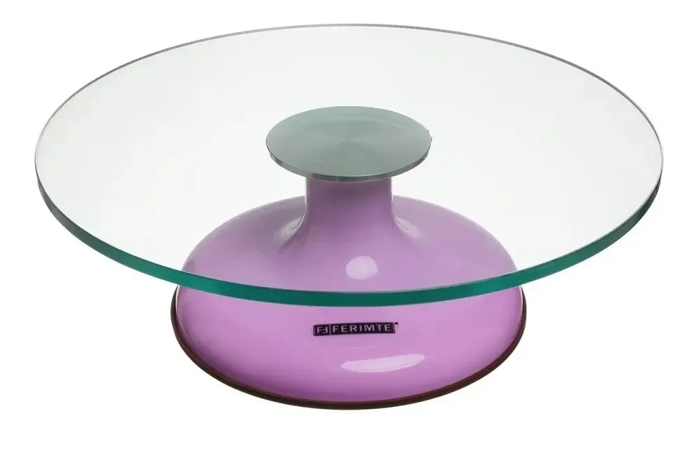 Bailarina Giratória de Vidro Ferimte 30cm Lilás para Decoração e Bolos