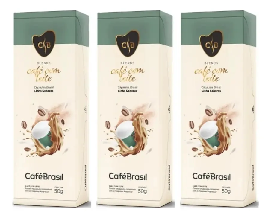 Kit 30 Cápsulas Café Com Leite Café Brasil