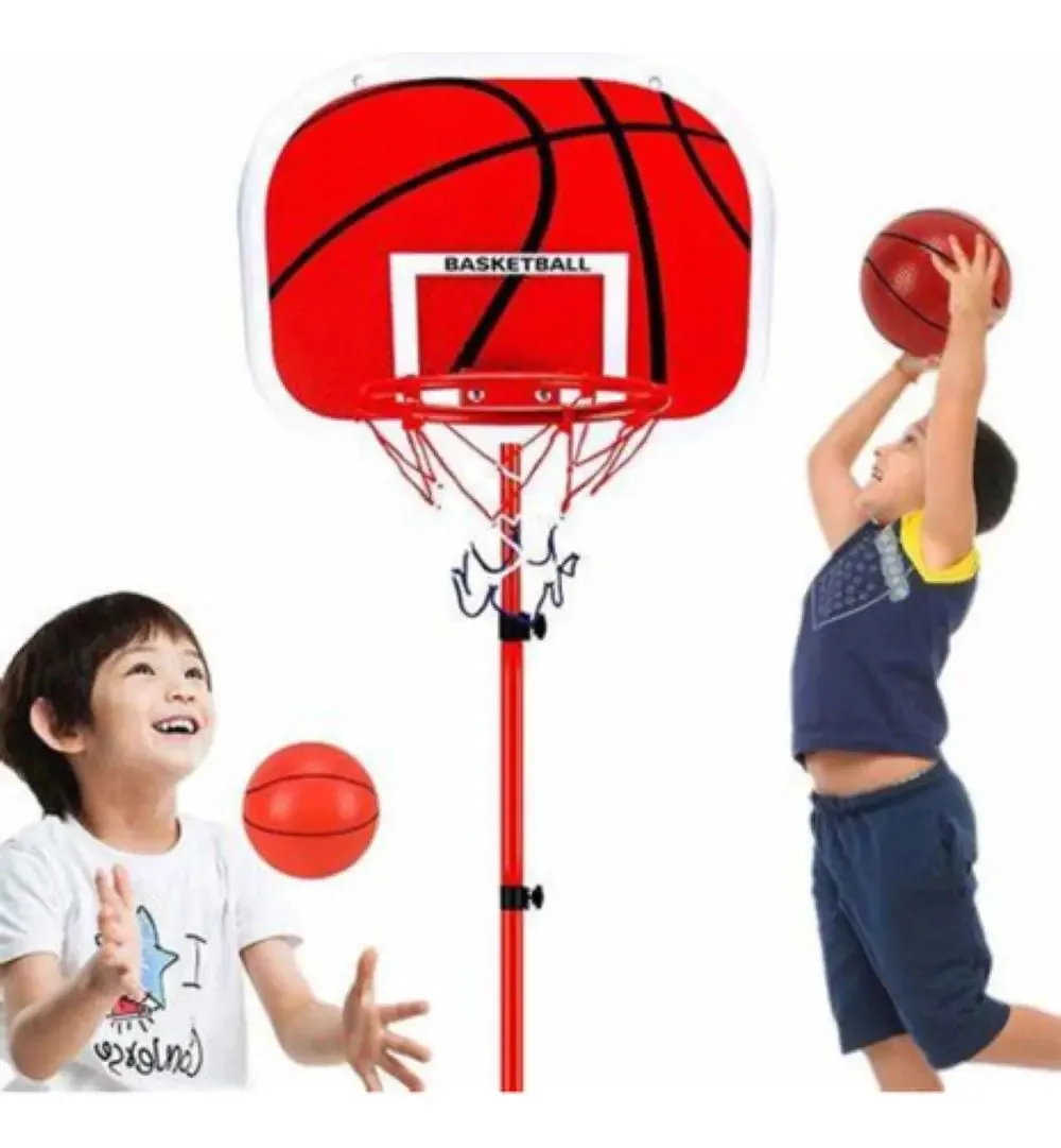 Cesta De Basquete Infantil Ajustável Com Bola E Bomba De Ar