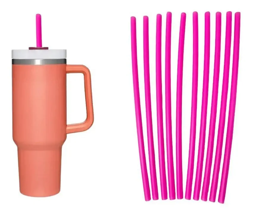 Kit 20 Canudos Plástico Rígido Reutilizável 30cm Extra Longo