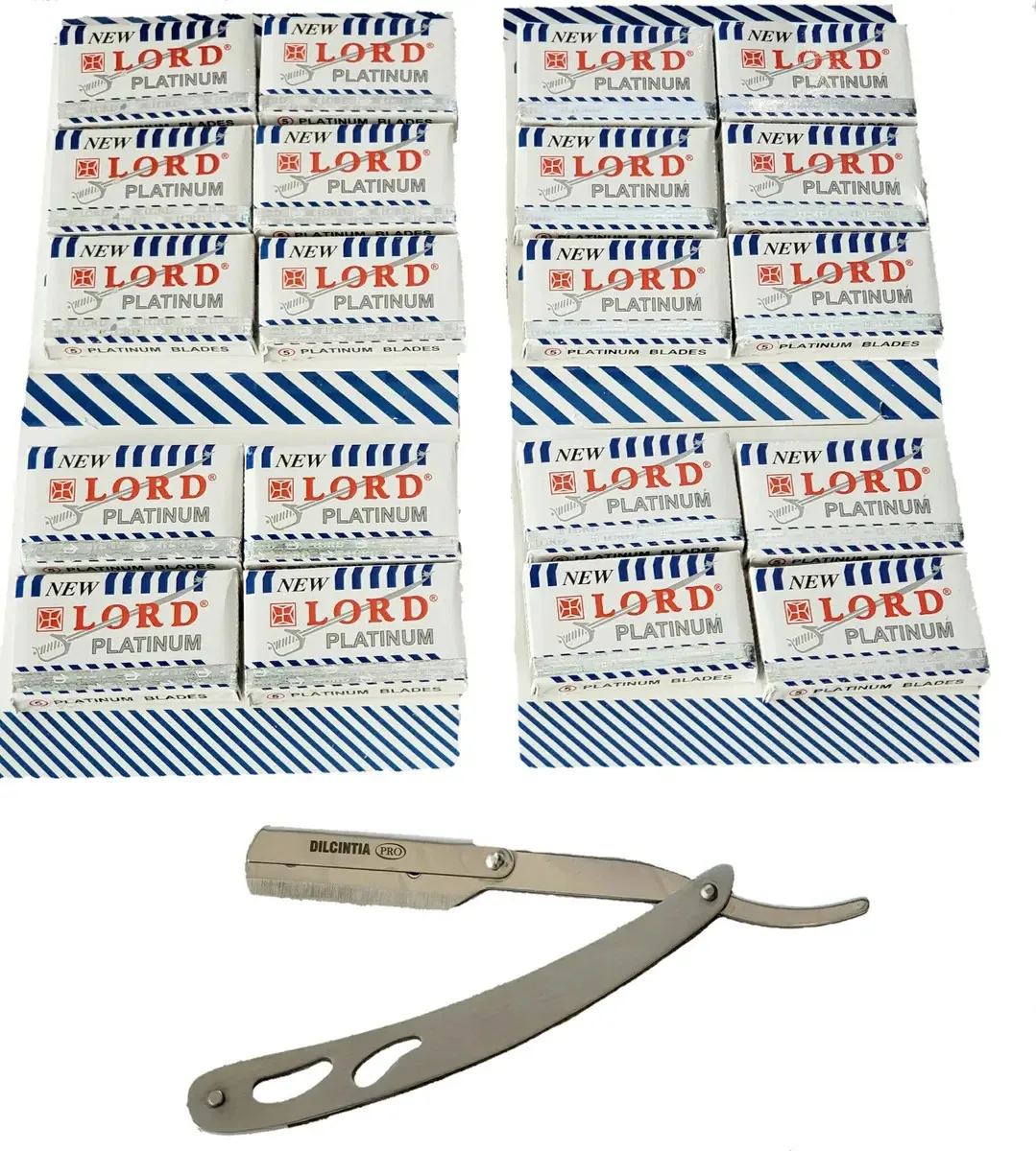 Kit Navalhete Navalha Prata E 100 Laminas