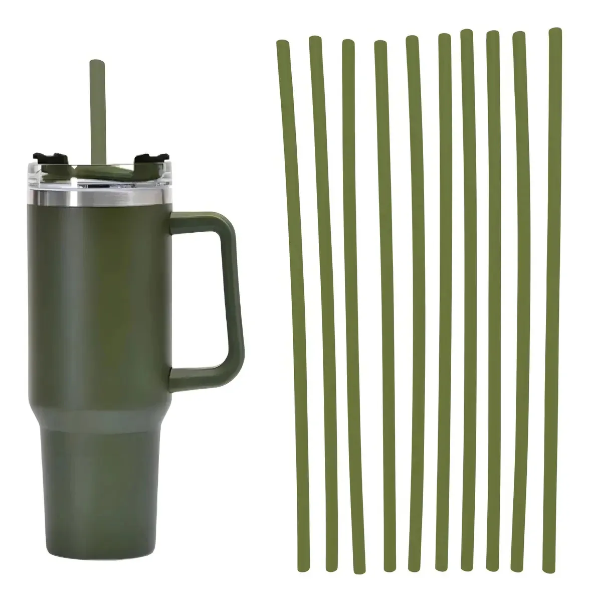 Kit 20 Canudos Plástico Rígido Reutilizável 30cm Extra Longo