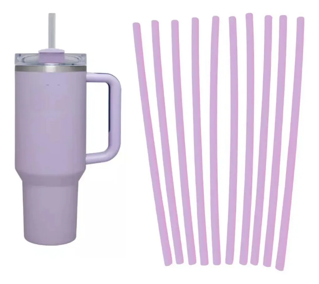 Kit 20 Canudos Plástico Rígido Reutilizável 30cm Extra Longo