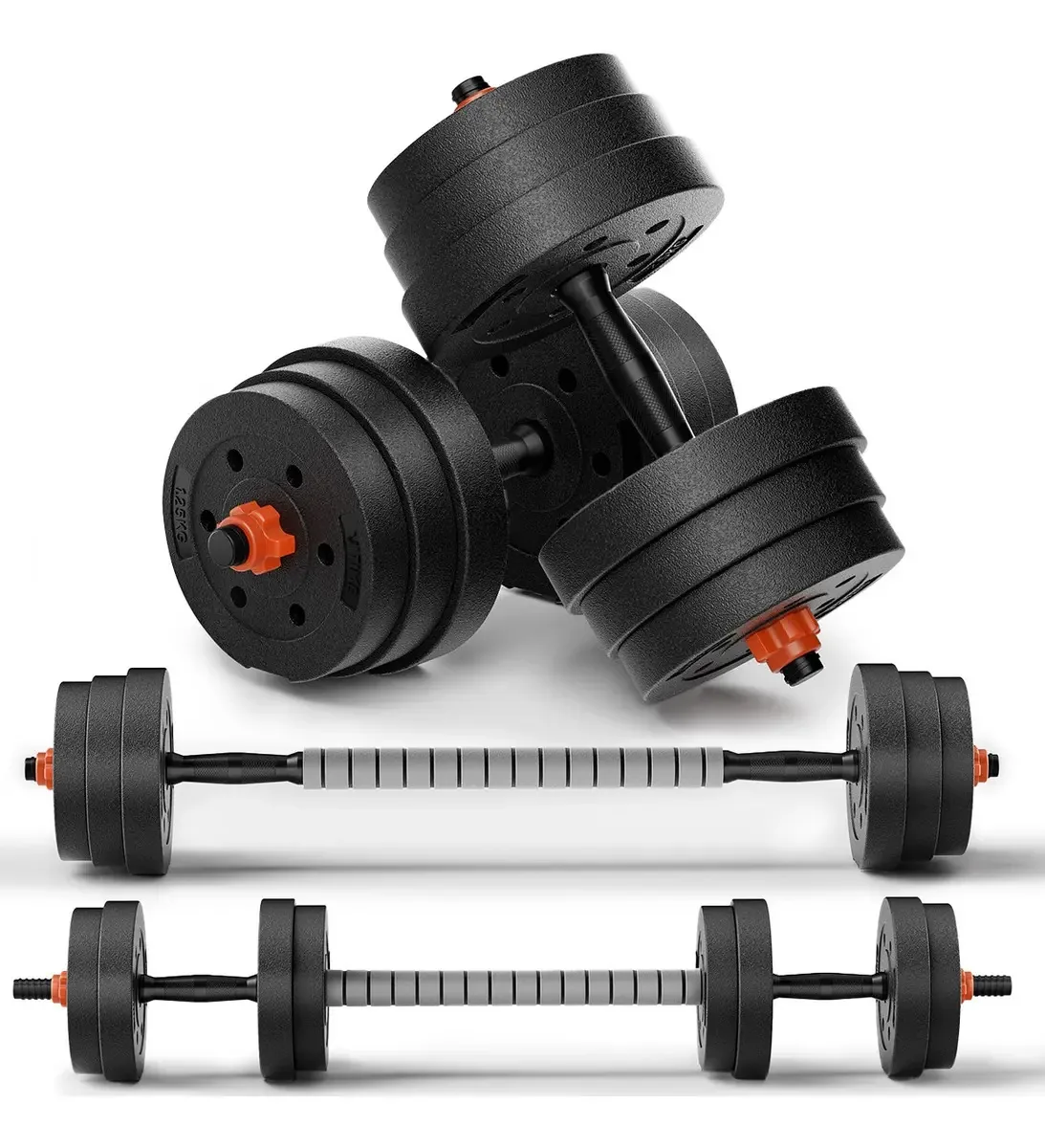 Kit de peso, halteres com barra, discos, exercícios de ginástica de 30 kg