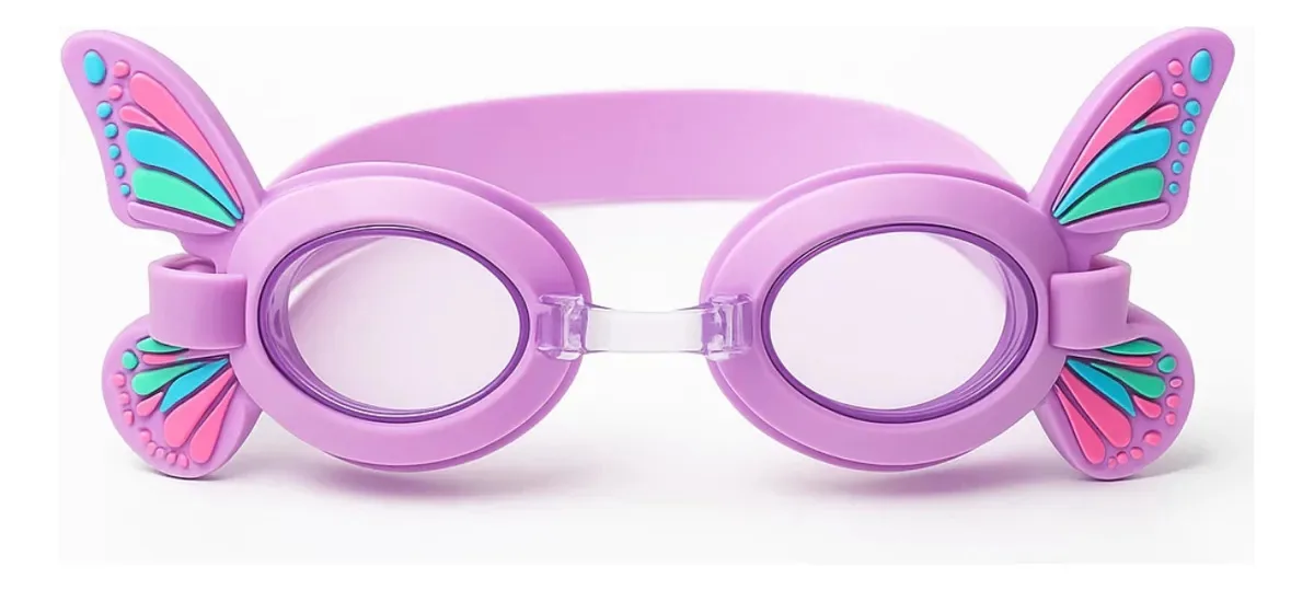Oculos De Natação Piscina Infantil Em Silicone Borboleta