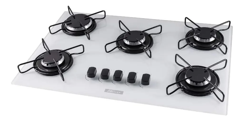 Cooktop 5 Bocas Built Vidro Branco