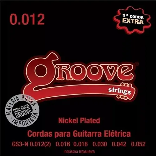Encordoamento Guitarra Groove Gs3n 012 Níquel Corda Extra