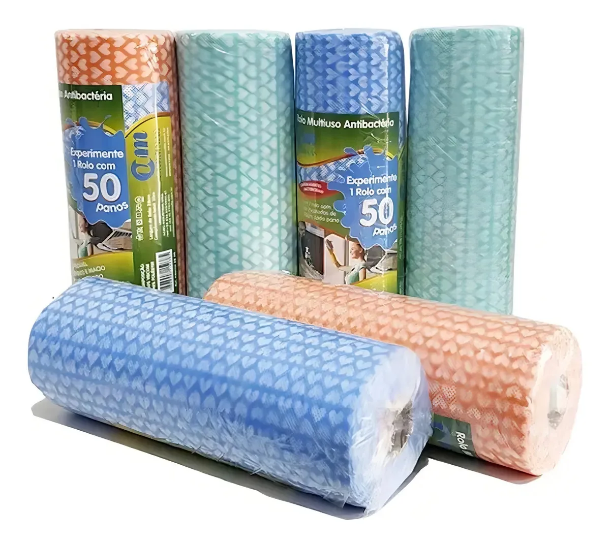 Rolo Multiuso Linha Econômica Com 50 Panos 28cmx30cm Cor Laranja
