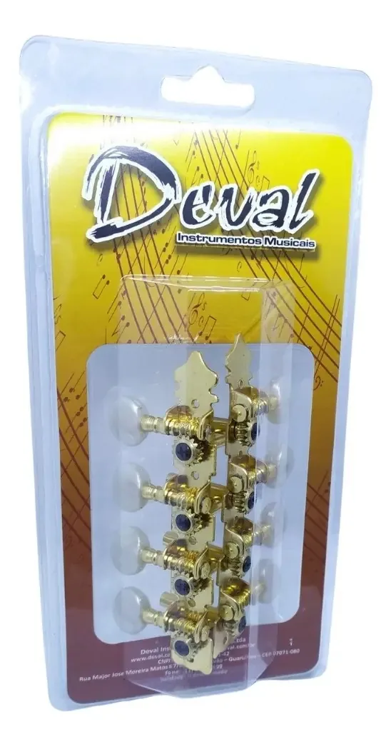Jogo Tarraxa Bandolim Dourada Deval D401g