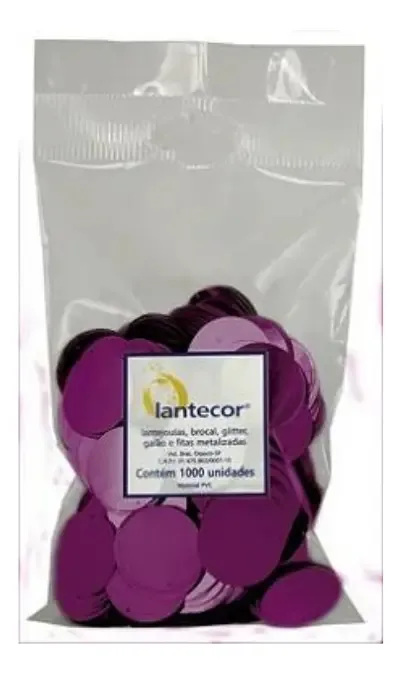 Lantejoula Paete Pastilha Grande 18mm Pink 500g Lantecor