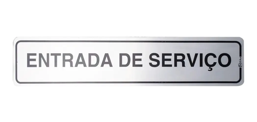 Placa Sinalizadora Alumínio Adesivo - Entrada De Serviço