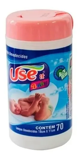 Pote com 70 lenços umedecidos Rosa