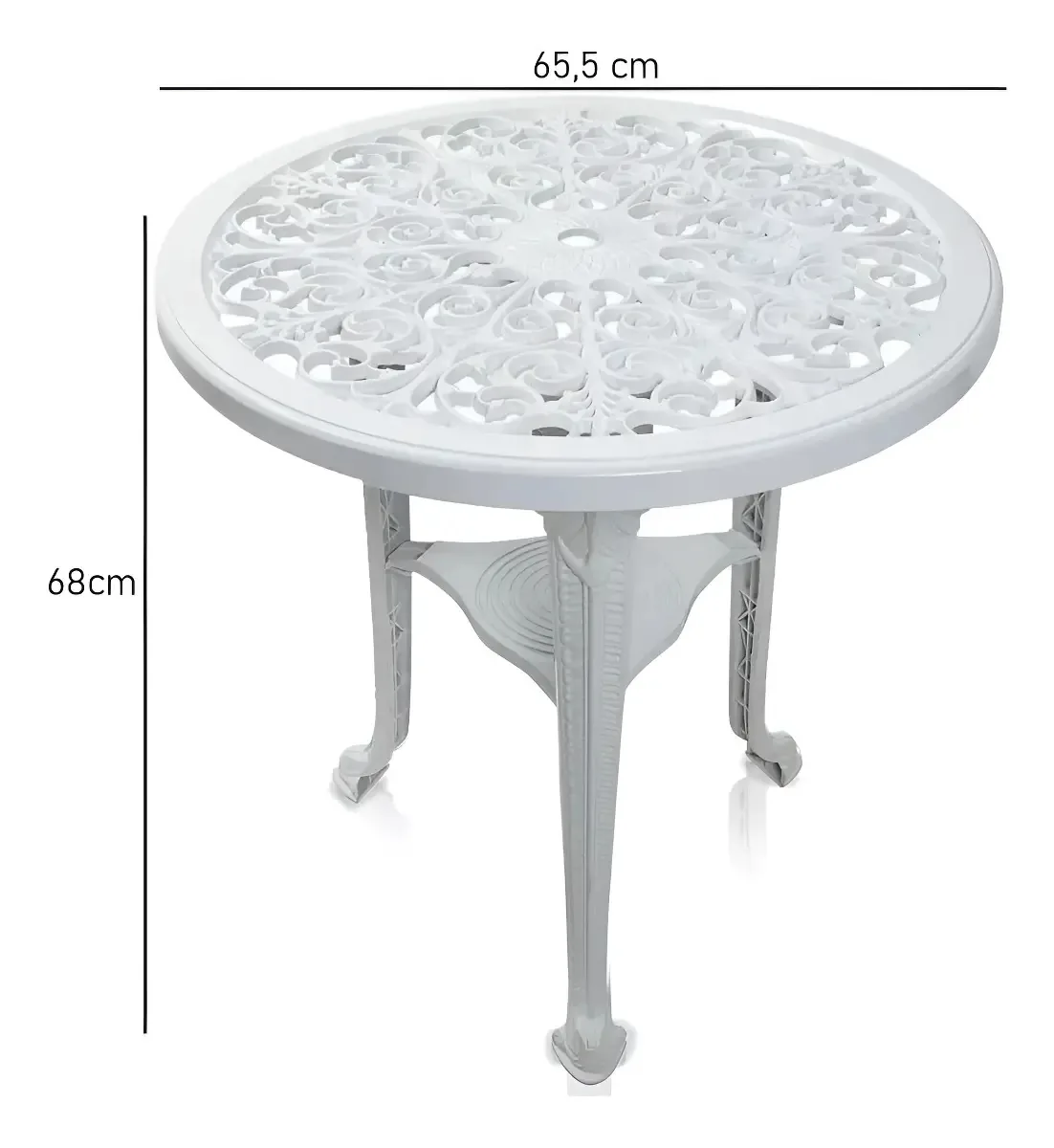 Mesa Colonial de Plástico Redonda Antares Jardim Varanda 65,5cm