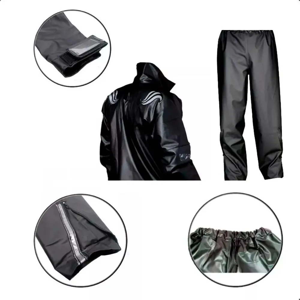 Capa De Chuva Motoqueiro Alba Europa Masculino Tam Eg Preto
