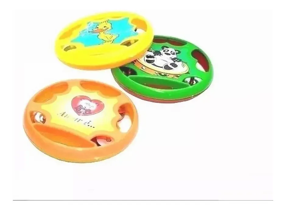 Pandeiro Plástico Sol Estampas e Cores Sortidas Pandeirinho 15,5x2,5 Cm, Sandri 8737 - 2183