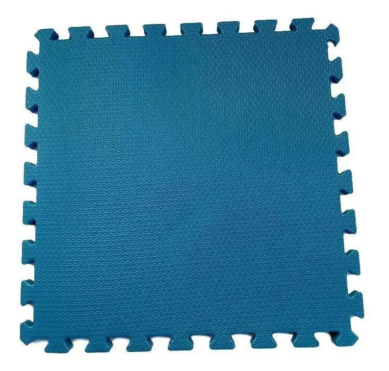 Tatame Tapete Eva Com Borda 50cm X 50cm X 1cm Azul Dinamarca