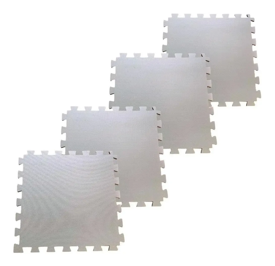 Kit 4 Tatames 1,00x1,00x10mm Com Encaixe Cinza - 4 M2