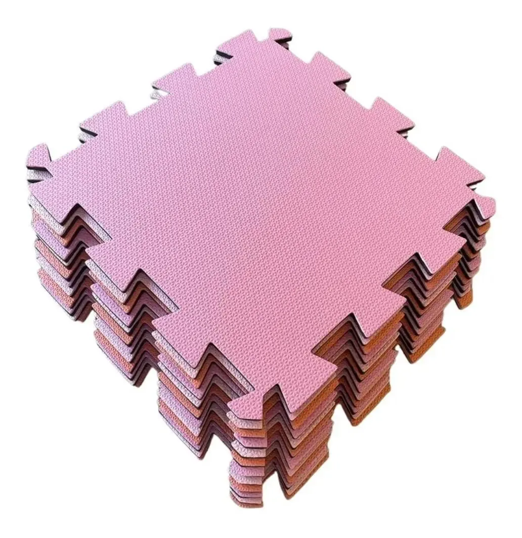 Tatame De Encaixe Para Bebê Liquida Tatames Eva Com Encaixe Cor Rosa Lisa 50cm X 50cm 1 Cm X 45u