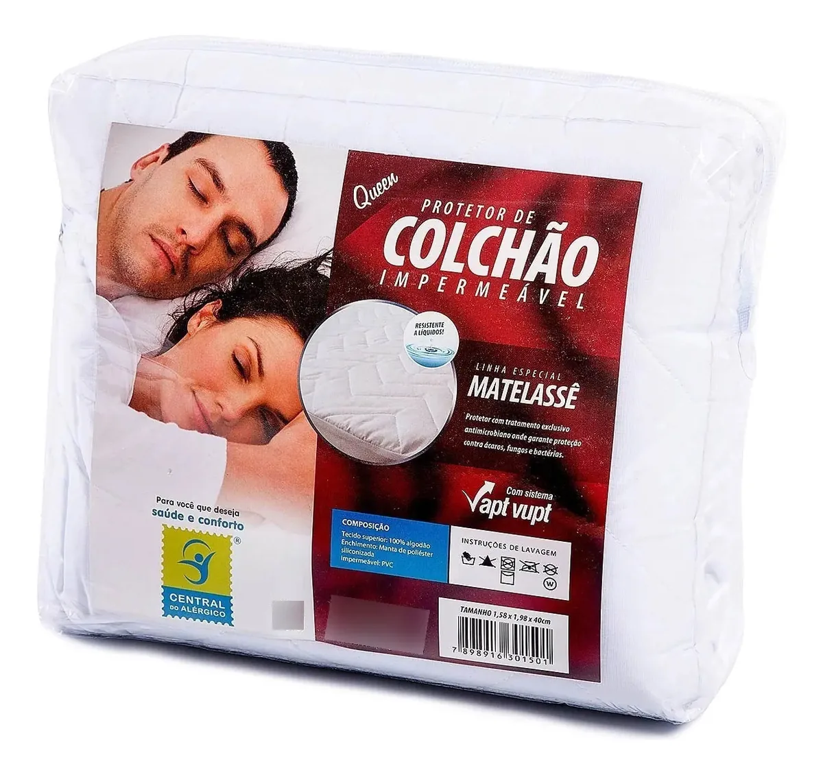 Protetor Impermeável Para Colchão Algodão Queen Matelassê