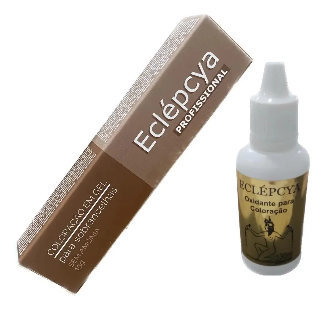 Coloração Eclépcya Sobrancelhas 15g Marrom Escura + Oxidante