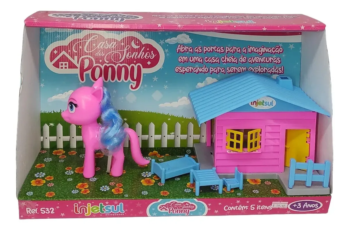 Brinquedo Faz de Conta Kit Casinha Dos Sonhos Ponny Injetsul Colorida