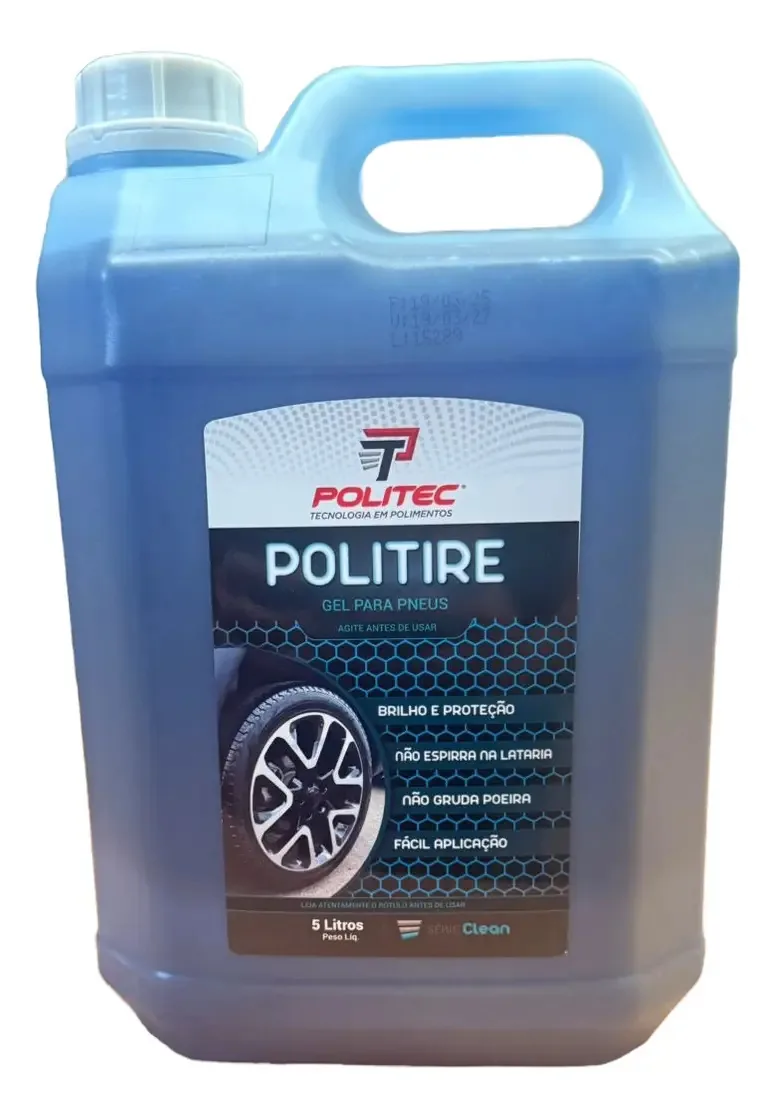 Gel Para Pneus Politec Politire 5L Brilho Automotivo Azul