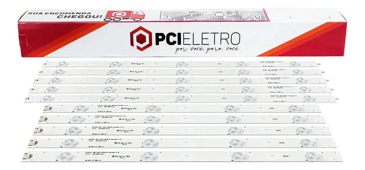 Kit 10 Barras LED PCI Eletroparts TV TC42AS610B TC42AS610 42 Polegadas