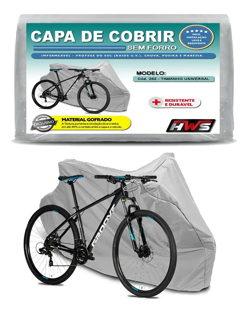 Capa Cobrir Bicicleta Impermeável Sol Chuva Uv Prata Anti Uv - Prateado