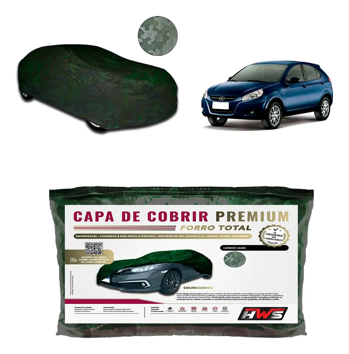 Capa Cobrir Jac J3 Couricarbon Impermeável Forrada Sol Chuva Camuflada