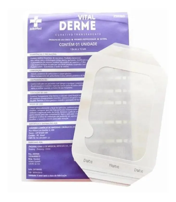 Curativo Filme Transparente 10cmx12cm Esteril - Vitalderme
