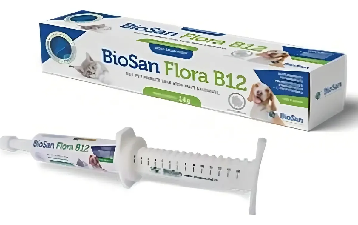 Biosan Flora B12 Probióticos E Prebióticos Cães E Gatos 14g