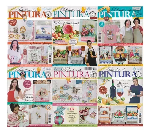 Kit 6 Revistas Pintura Em Tecido Talentos Da Pintura Enxoval