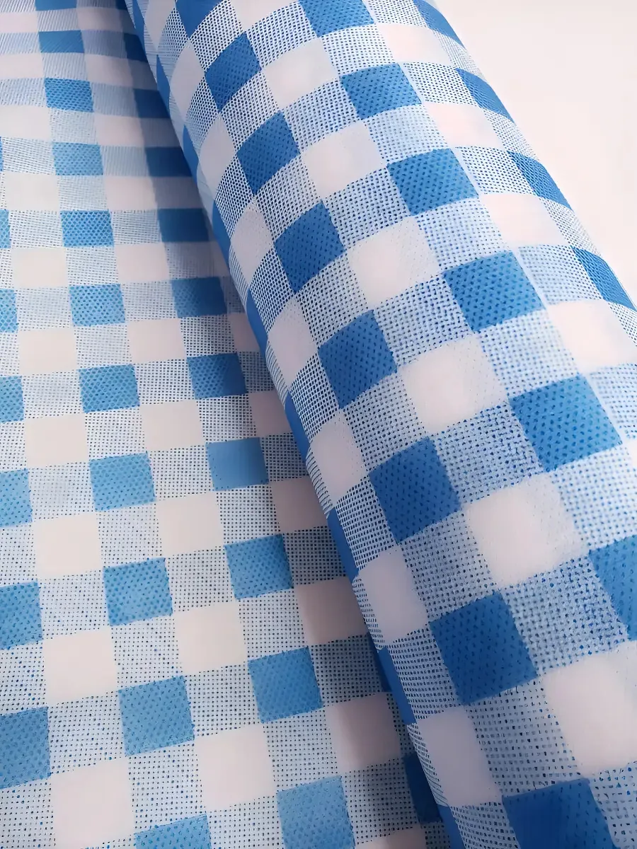Tecido TNT Supper Estampado Xadrez Azul 10m x 1.4m