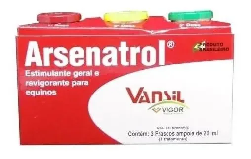 Arsenatrol Kit 3 Ampolas De 20 Ml Vansil Suplemento Cavalos