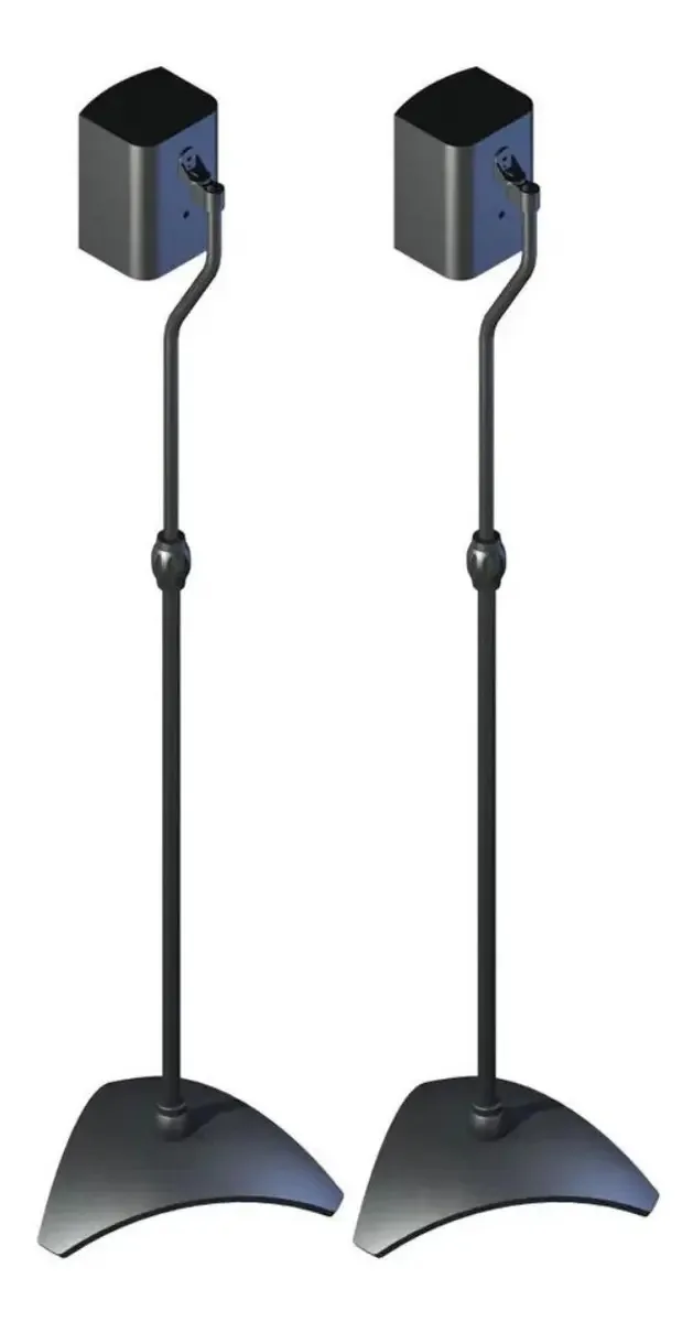 Pedestal Caixa Som Home Theater Base Pesada Ajuste Altura Cor Preto