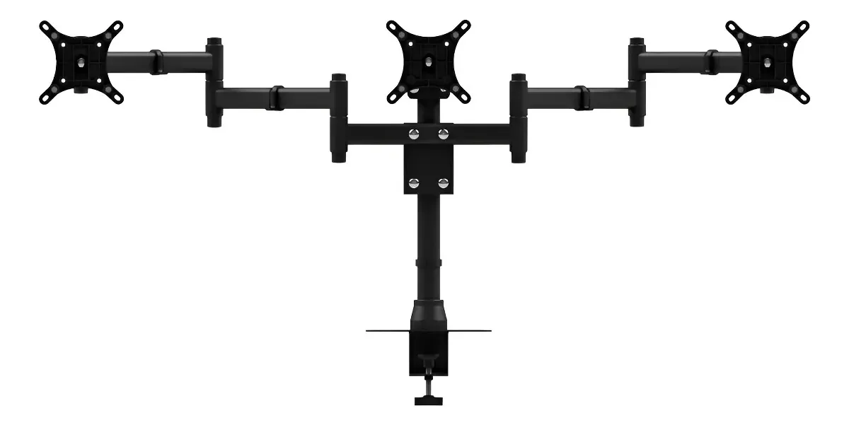 Suporte Para 3 Monitores De 10 Até 24 Triarticulado Morsa Preto