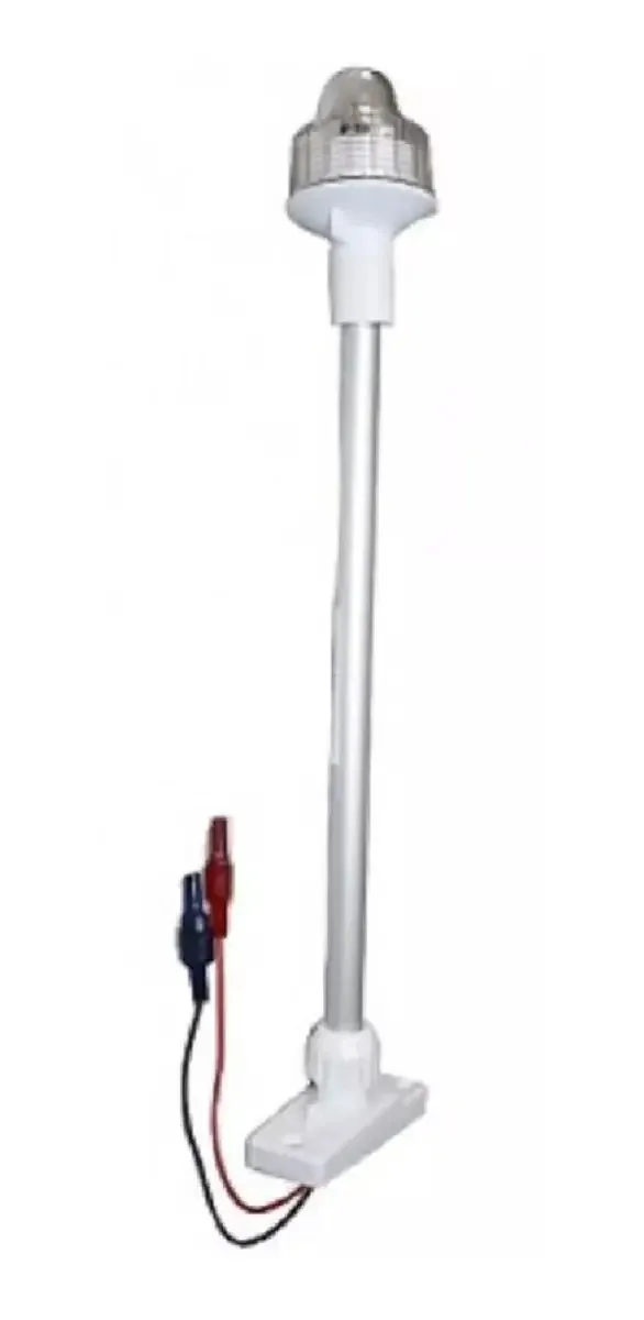 Luz De Navegação Popa Led Lente Branca Retratil C/haste 40cm Luz Braco