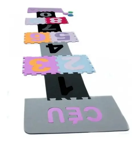 Tapete Eva Térmico Educativo 12 Peças Amarelinha 28x28cm 5mm