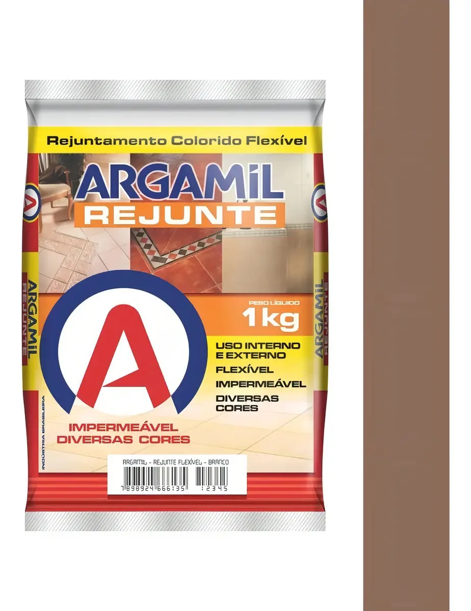 Rejunte Flexível Marrom Argamil 1kg Para Pisos e Paredes