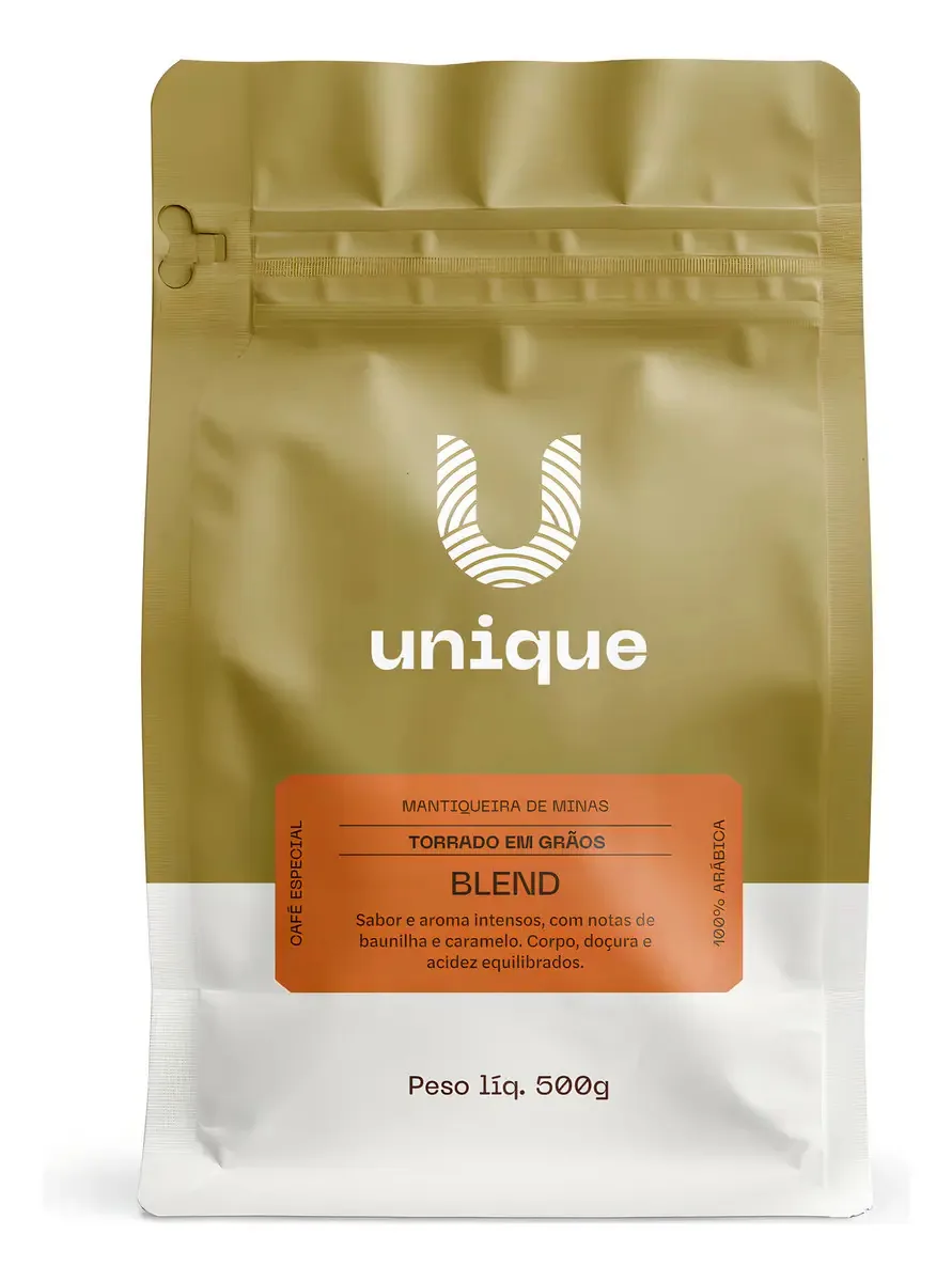 Café Especial Unique Blend, Grãos, 500g Arábica