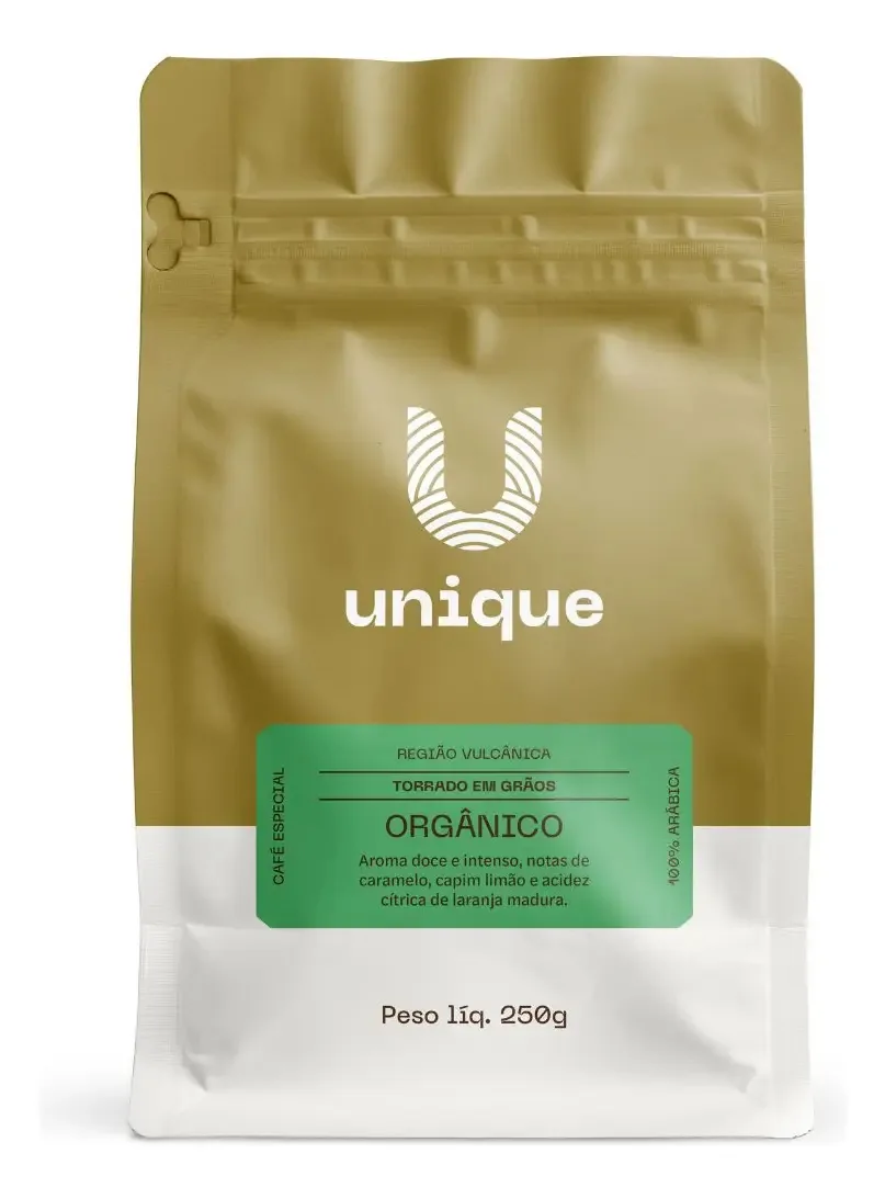 Unique Cafés - Café Especial Orgânico 100% Arábica 250g em Grãos